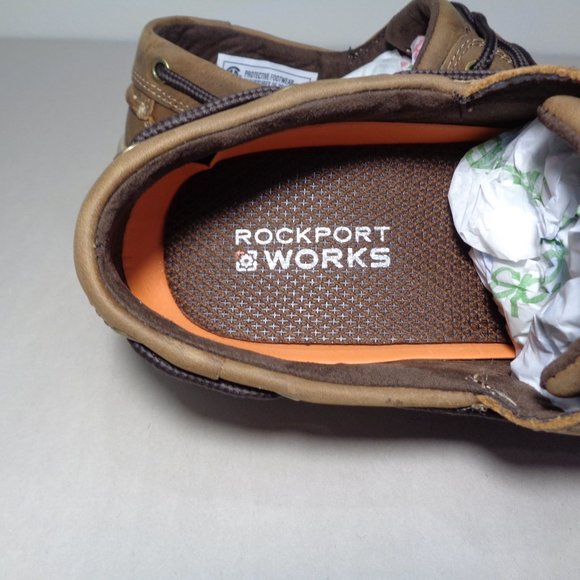 Rockport Size 11 M SAILING CLUB Leather New Men's Steel Toe Boat Work Shoes - Picture 13 of 14